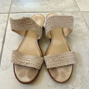 Vince Women's Sandals with Braided Beige Suede Straps